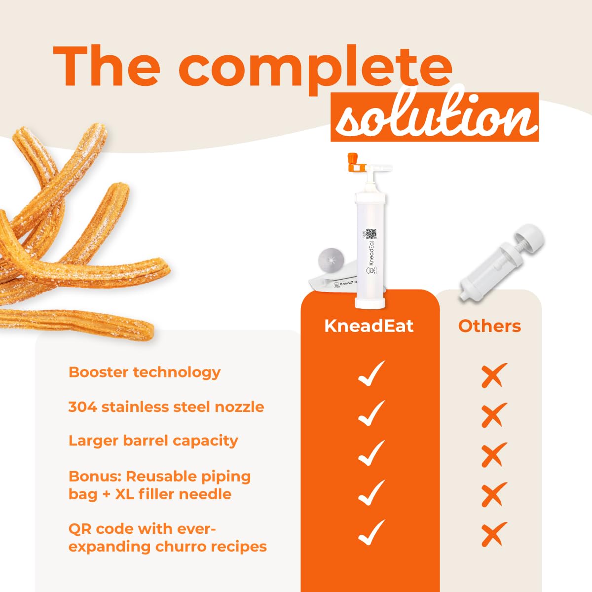 KneadEat home churro maker kit ready for at-home use