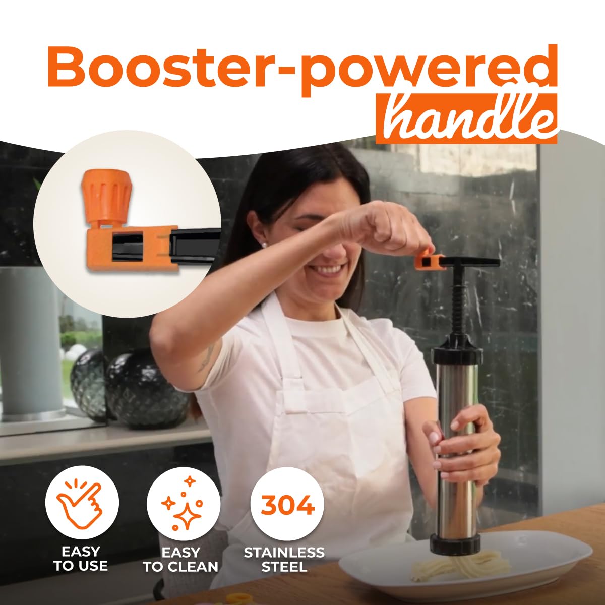 KneadEat XL filling needle ready for generous, even fillings.
