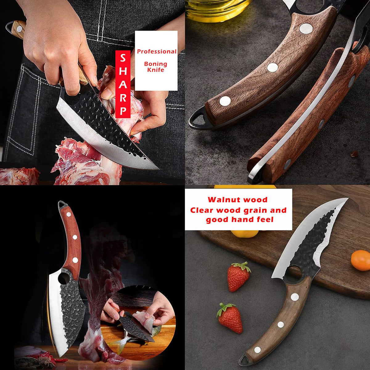 KNIFAST knife in use with vegetables to illustrate versatile slicing and dicing