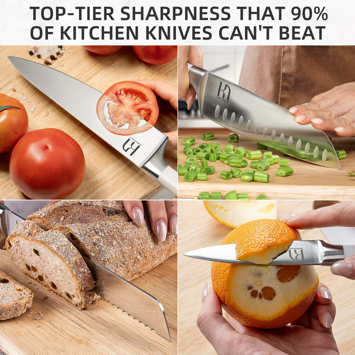 KnifeSaga ergonomic handle full tang featuring comfortable grip and stability