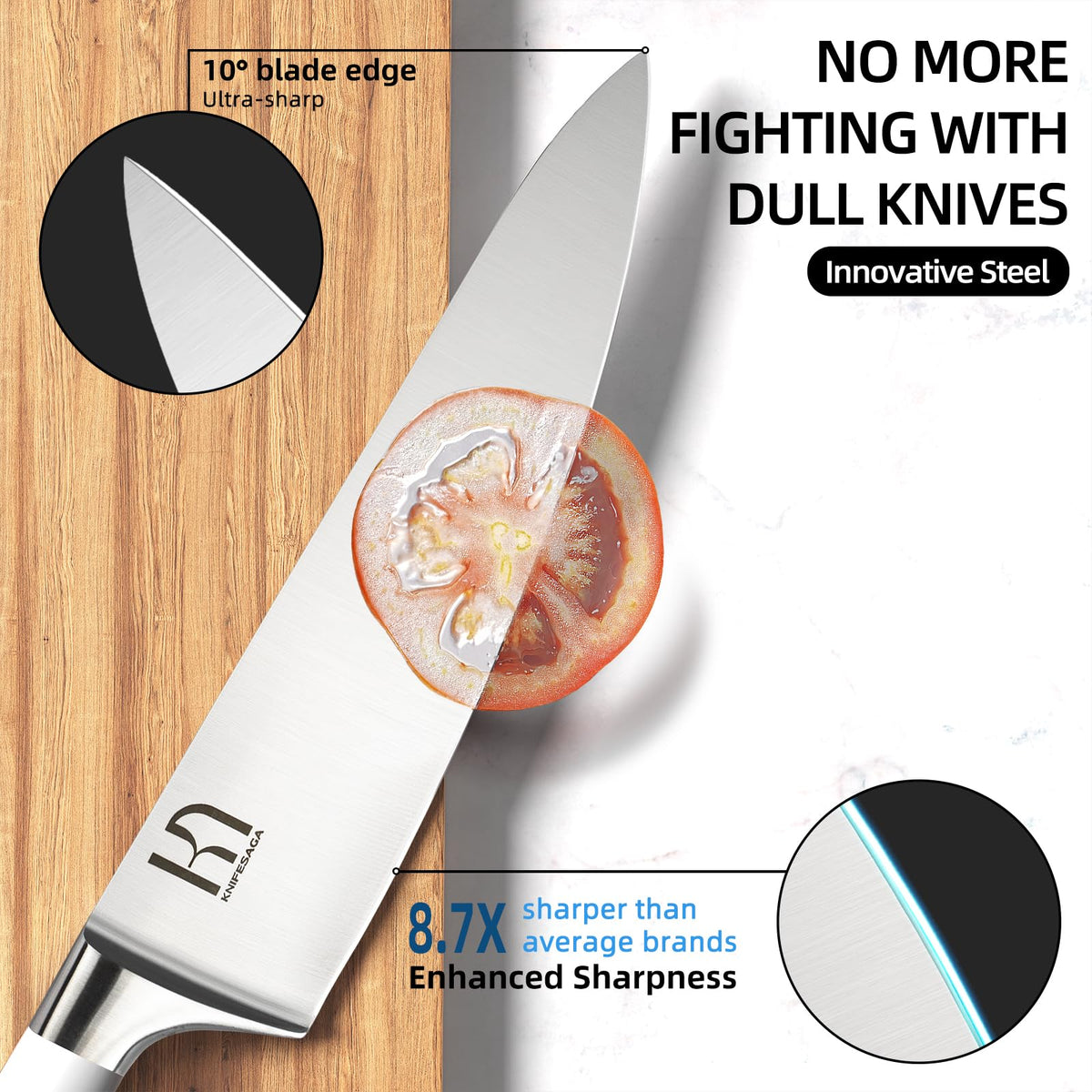 KnifeSaga natural wood block displaying elegant storage and blade access
