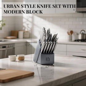 KnifeSaga 14-piece set includes chef, Santoku, utility, paring and more