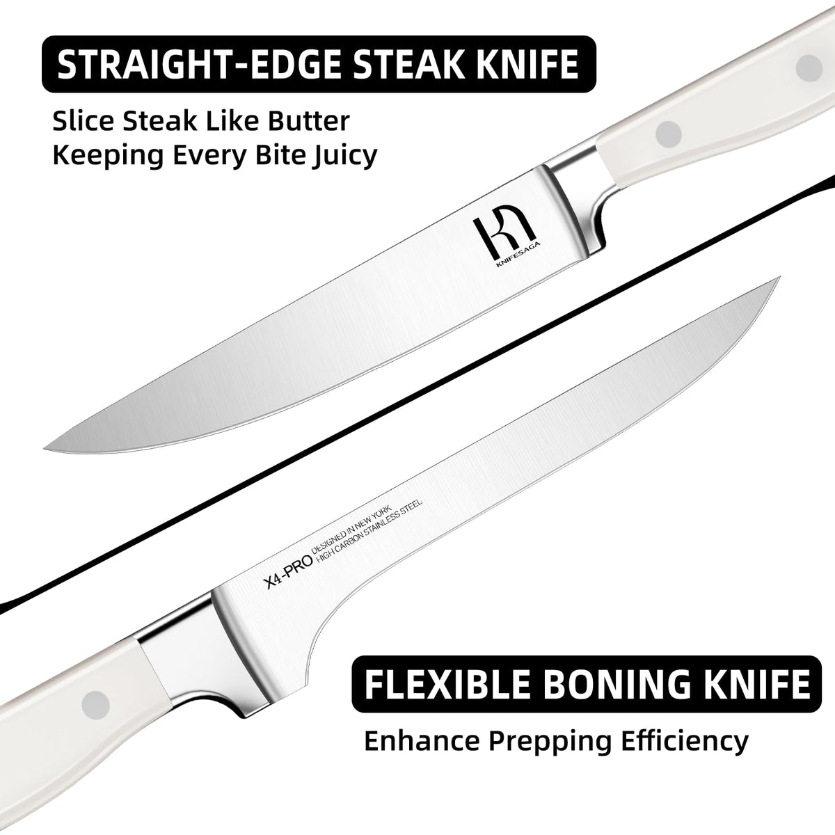 Knifesaga paring knife 3-12-inch for delicate peeling.