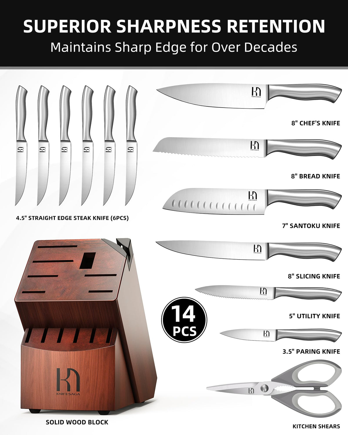 KnifeSaga 5 inch utility knife handles versatile tasks