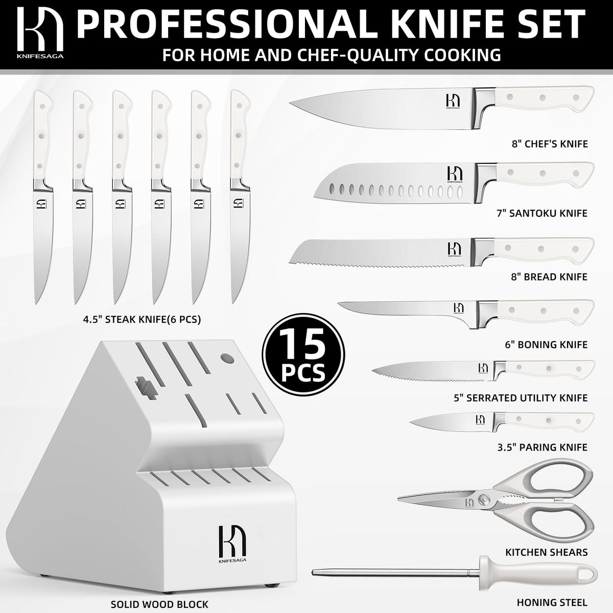 Knifesaga 5-inch utility knife handles everyday tasks precisely.