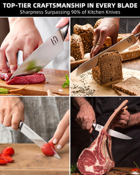 KnifeSaga 6 inch boning knife provides control when trimming meat