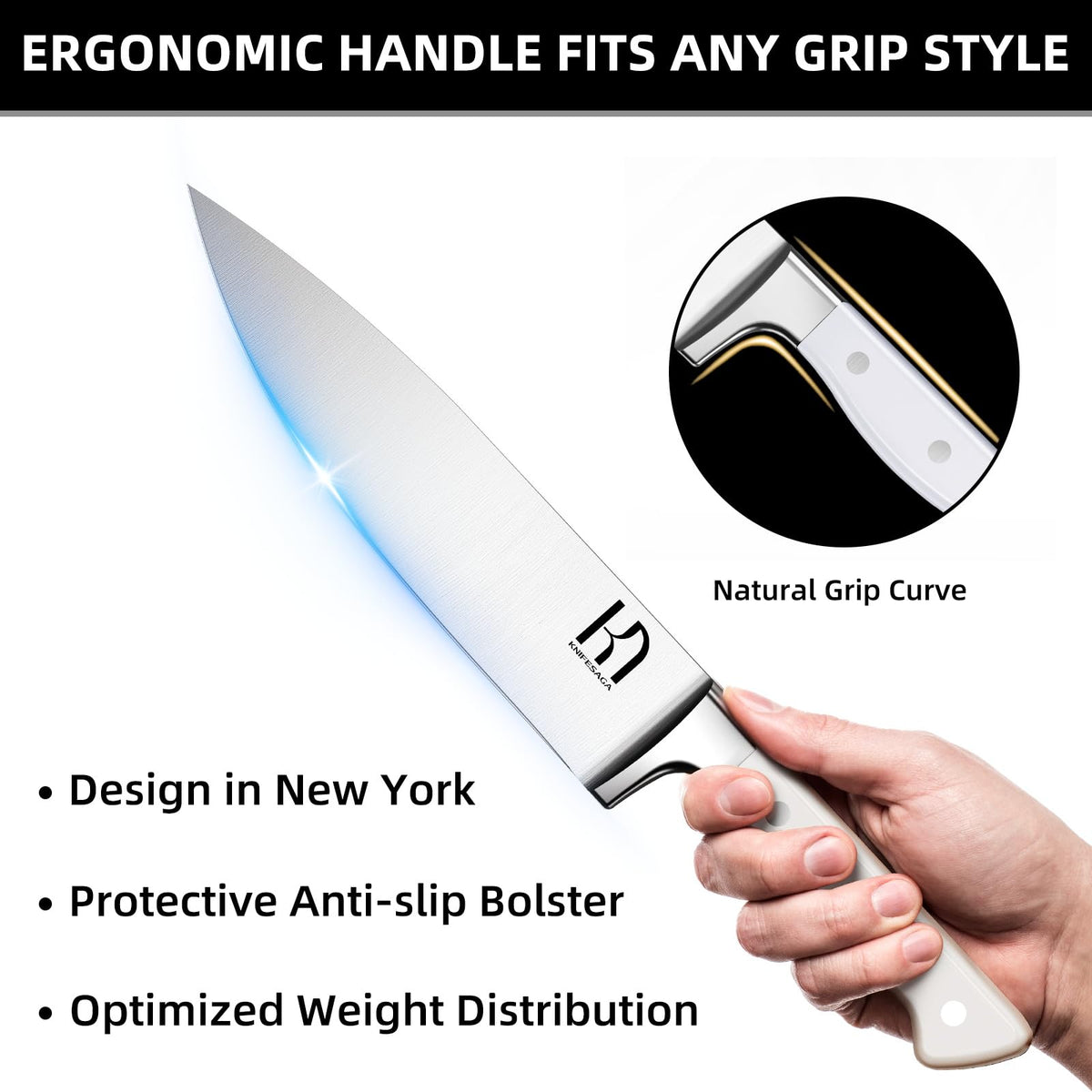 Knifesaga 6-inch boning knife for clean meat trimming.
