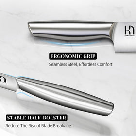 KnifeSaga 7in santoku knife balances versatile, all-purpose performance in daily prep.