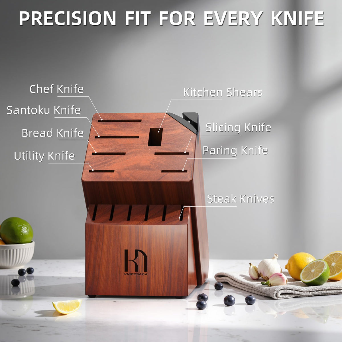 KnifeSaga 7-inch santoku knife handles chopping and dicing with ease.