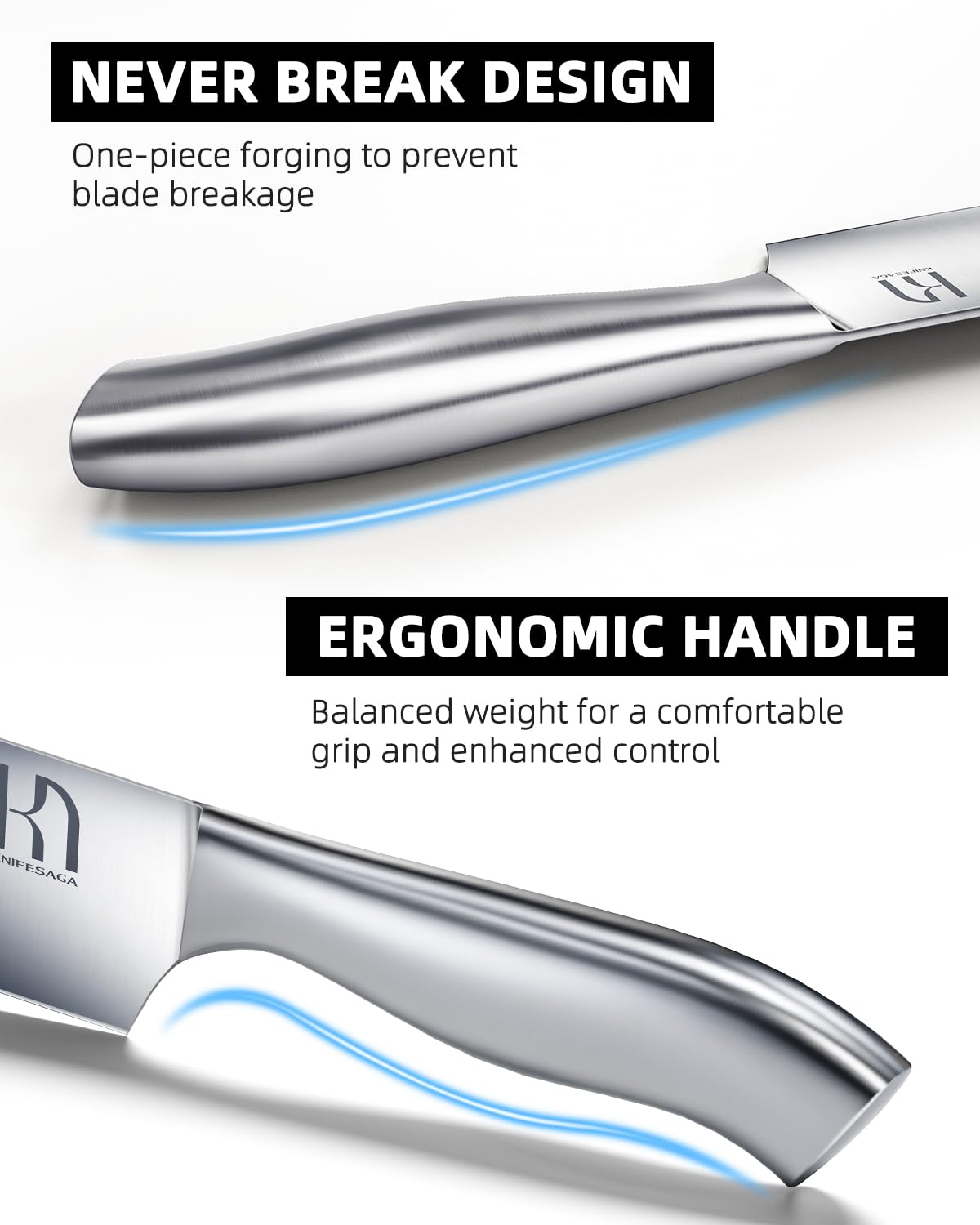 KnifeSaga 8 inch bread knife for clean, even slices