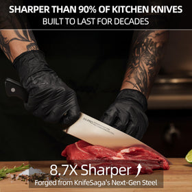 KnifeSaga 8-inch bread knife cuts crusty loaves cleanly