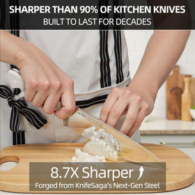 Knifesaga 8-inch bread knife slices crusty loaves efficiently.