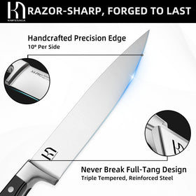KnifeSaga 8-inch chef knife provides precise, smooth slicing