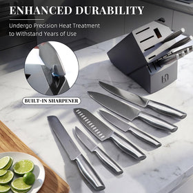 KnifeSaga ergonomic handles provide comfortable control during prep