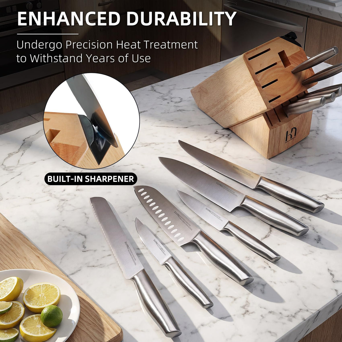 KnifeSaga 7-inch santoku knife for versatile kitchen prep.