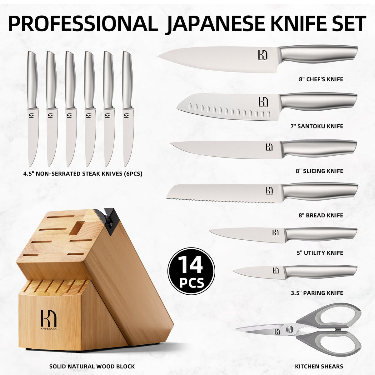 KnifeSaga 5-inch utility knife for everyday tasks.