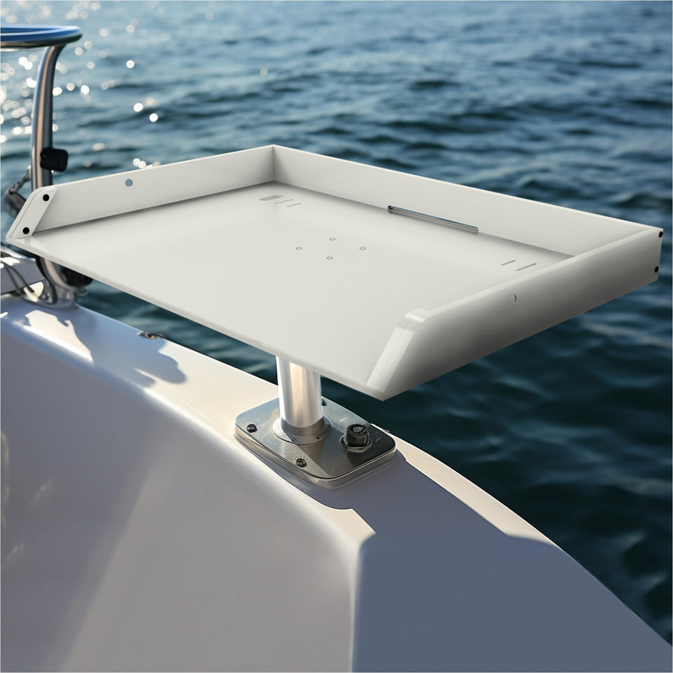 KNINE OUTDOORS bait cutting board on a boat for efficient fish cleaning