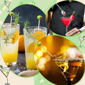 Knitgrip cocktail party skewers brighten servings and decor