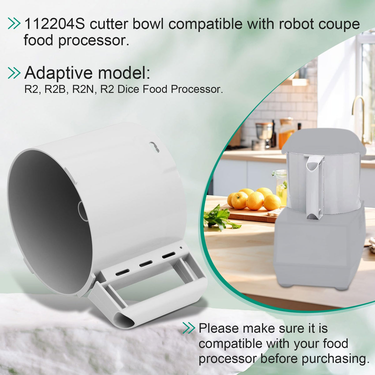 Robot Coupe compatibility with Knocokie 112204S enables smooth multi-ingredient processing.