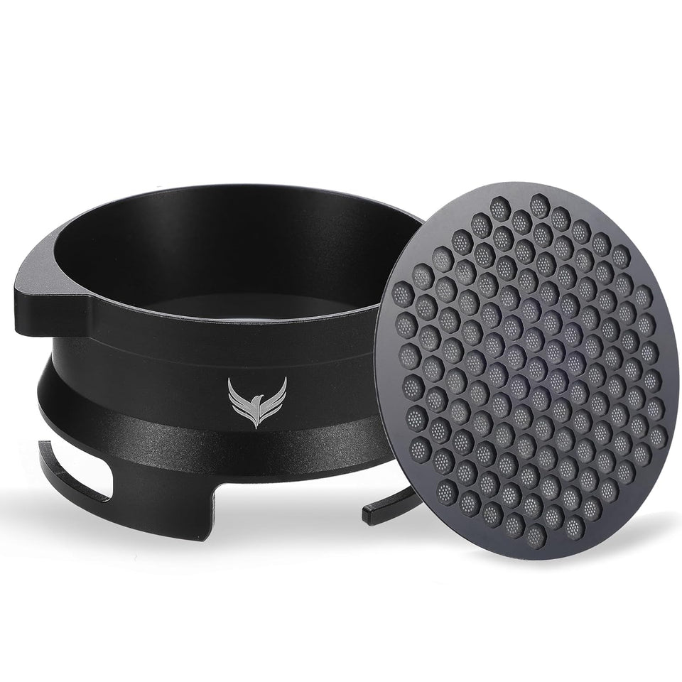 KNODOS 54mm dosing funnel front view for Breville, secure and precise