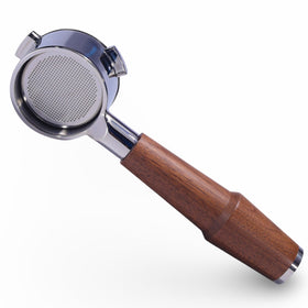 KNODOS 54mm walnut bottomless portafilter fits BES870XL for a snug, leak-free pull.