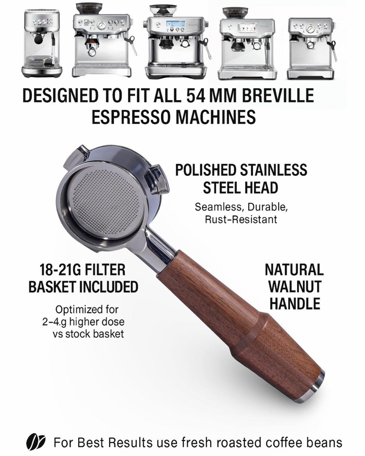 KNODOS bottomless portafilter aids training with real-time espresso flow visibility.