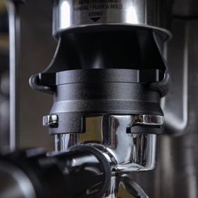 KNODOS portafilter funnel attachment on Breville machines enables smooth workflow