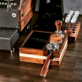 KNODOS coffee-dosing station adds elegant practicality to your setup.