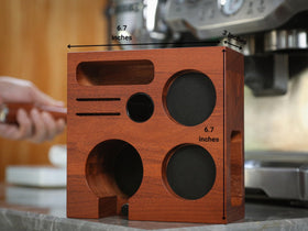 KNODOS 8-slot organizer simplifies espresso accessories workflow
