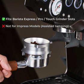 KNODOS front-tap activation enables grinder auto-dose compatibility with Breville machines.