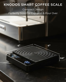 KNODOS auto tare and timer simplify espresso timing during pulls