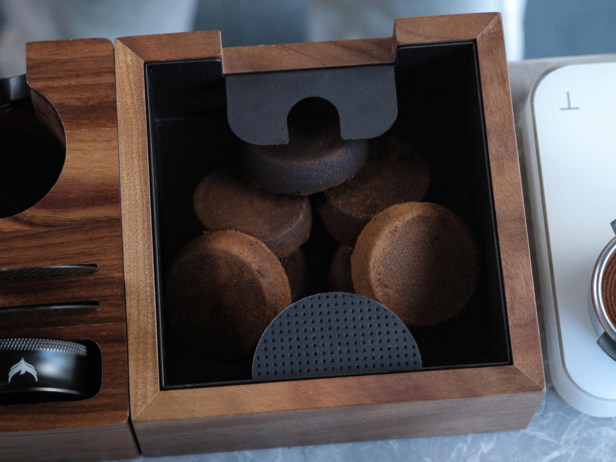 KNODOS knock box in daily use helps manage grounds with minimal effort