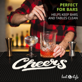 Knot and Style Cheers bar mat easy to rinse and wipe clean