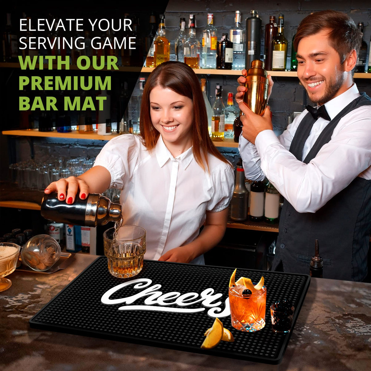 Knot and Style Cheers bar mat ships flat for immediate use