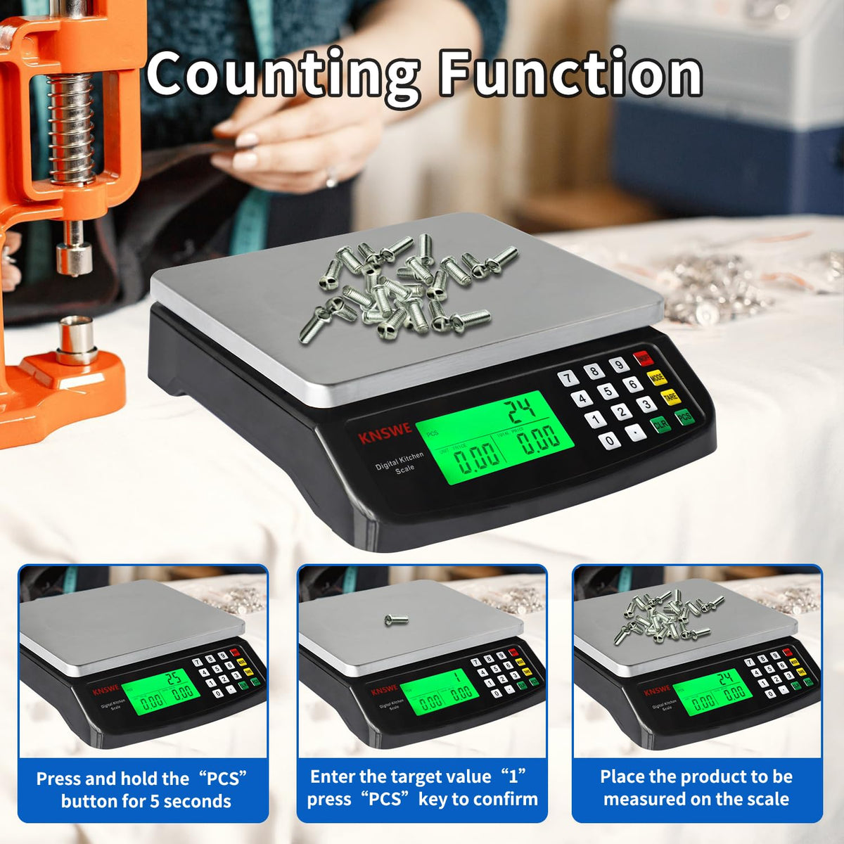 KNSWE large kitchen scale suitable for deli, bakery, and commercial weighing