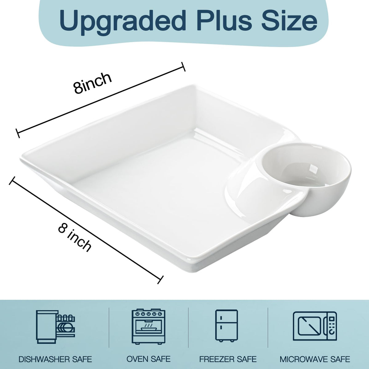 KOBIKOBI divided plate with sauce compartment ideal for sushi and dumplings.