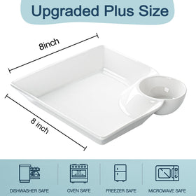KOBIKOBI divided plate with sauce compartment ideal for sushi and dumplings.