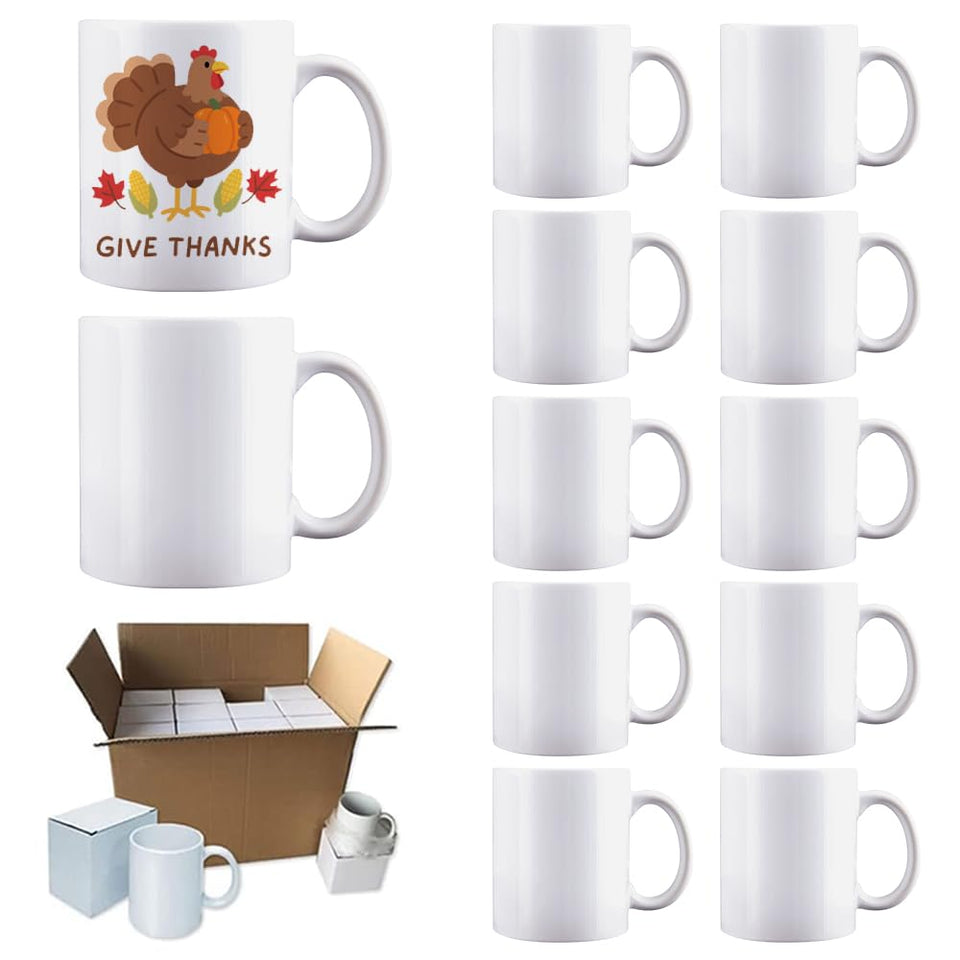 Kocdam 11oz sublimation mug front view, ideal for personalized designs and gifts.