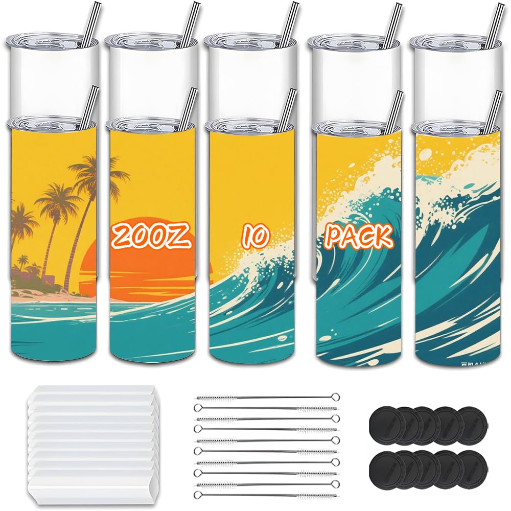 Kocdam 20oz sublimation tumbler with straight body for full-wrap designs