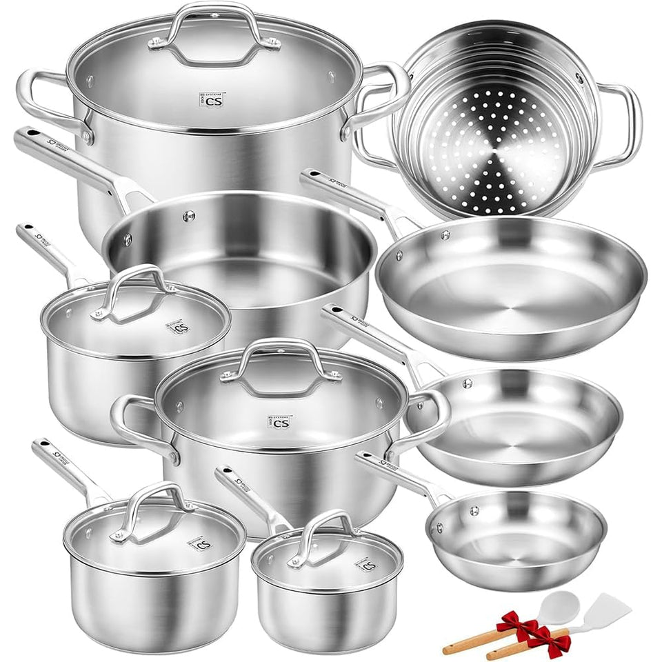 KOCH SYSTEME CS 17-piece set full view highlighting versatile cookware for every kitchen task