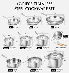 KOCH SYSTEME CS 9.5in deep sauté pan ideal for searing vegetables