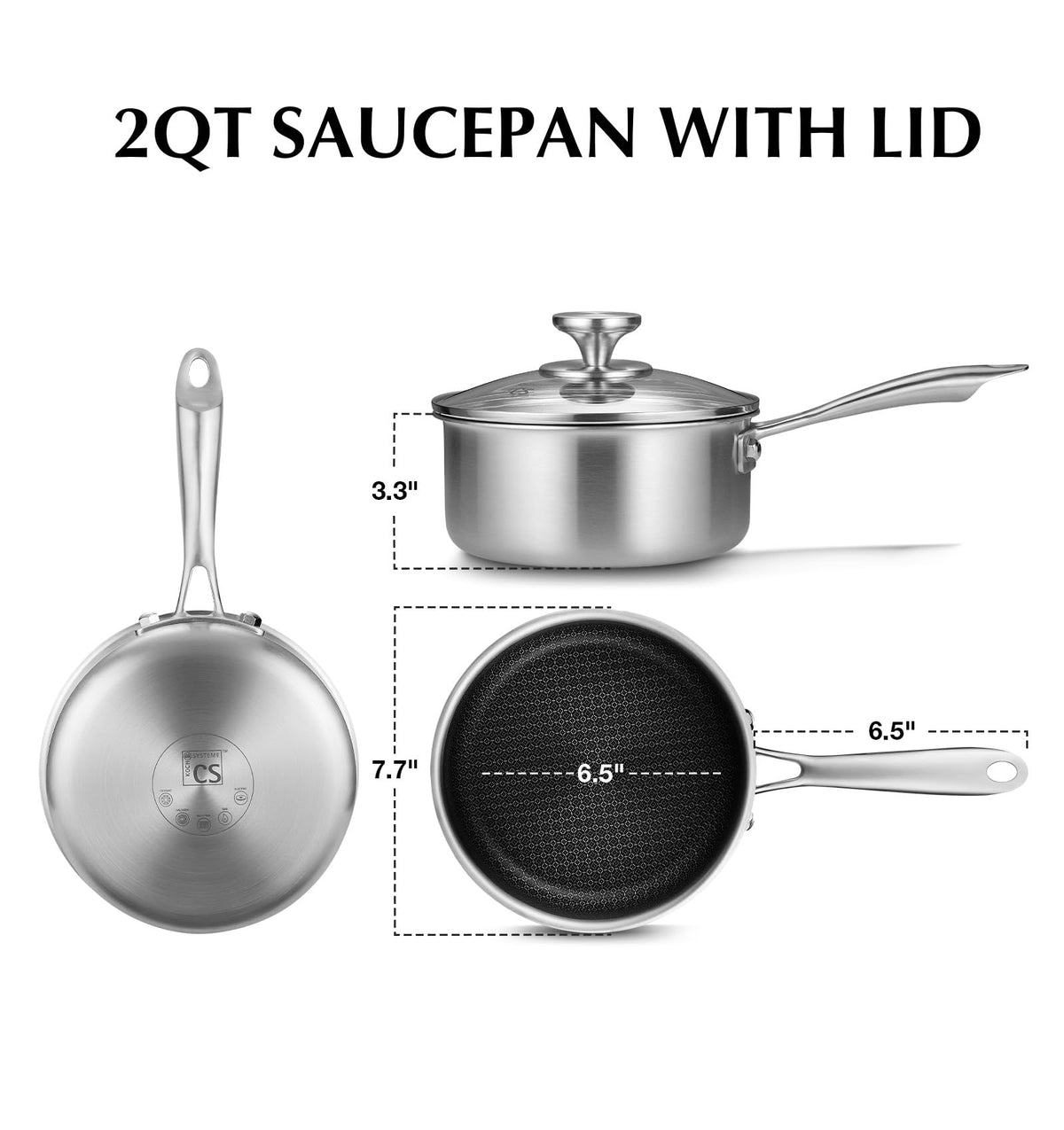 KOCH SYSTEME CS hybrid saucepan durability through long-lasting stainless steel.