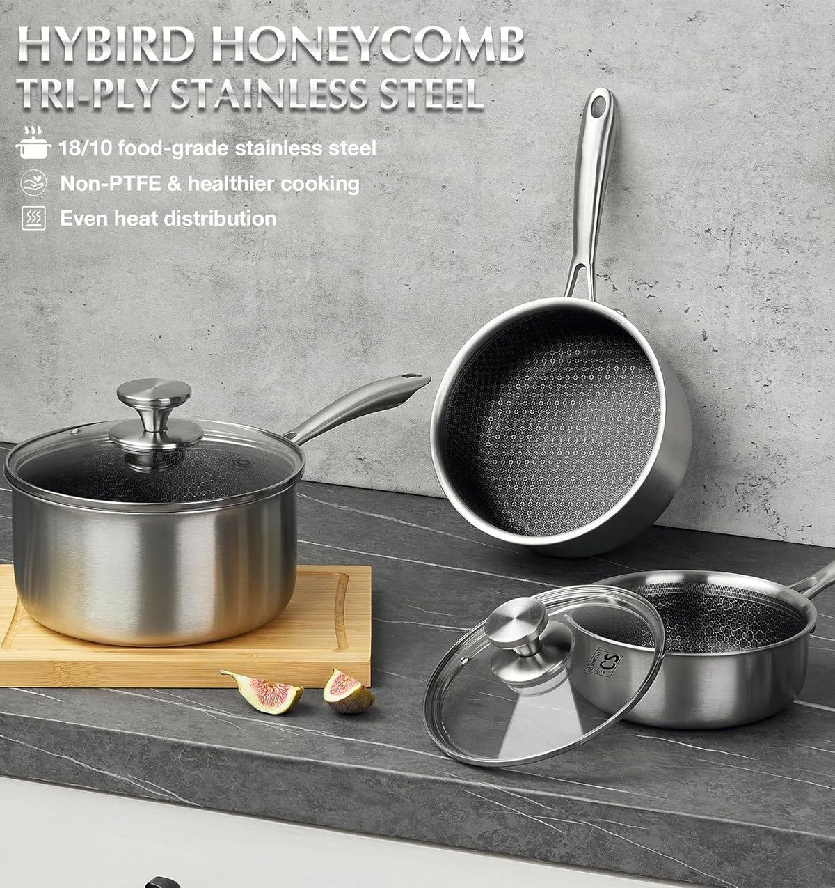 KOCH SYSTEME CS included lid enabling controlled simmering and coverage
