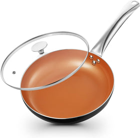 KOCH SYSTEME CS Little Skillet with Lid in copper nonstick for even heating and easy release