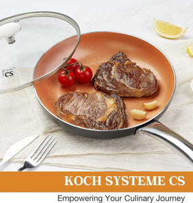 Easy-clean surface of KOCH SYSTEME CS Little Skillet after cooking