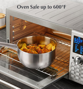 KOCH SYSTEME CS saucepan induction-ready symbol confirms compatibility.