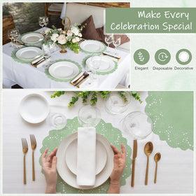 Kochorie cake and dessert plating with delicate sage lace for presentation