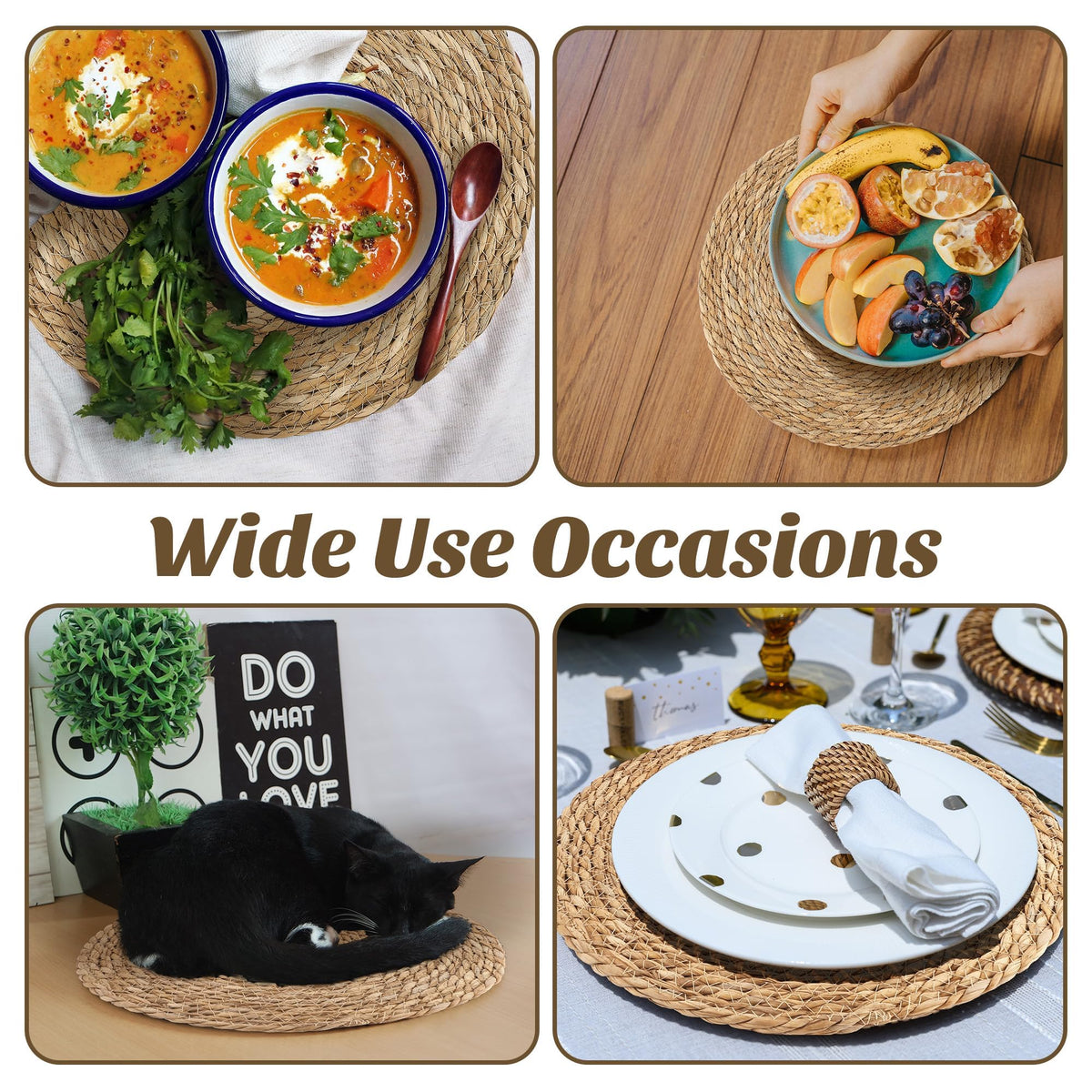 Kochorie easy clean round placemats simplify maintenance after meals.