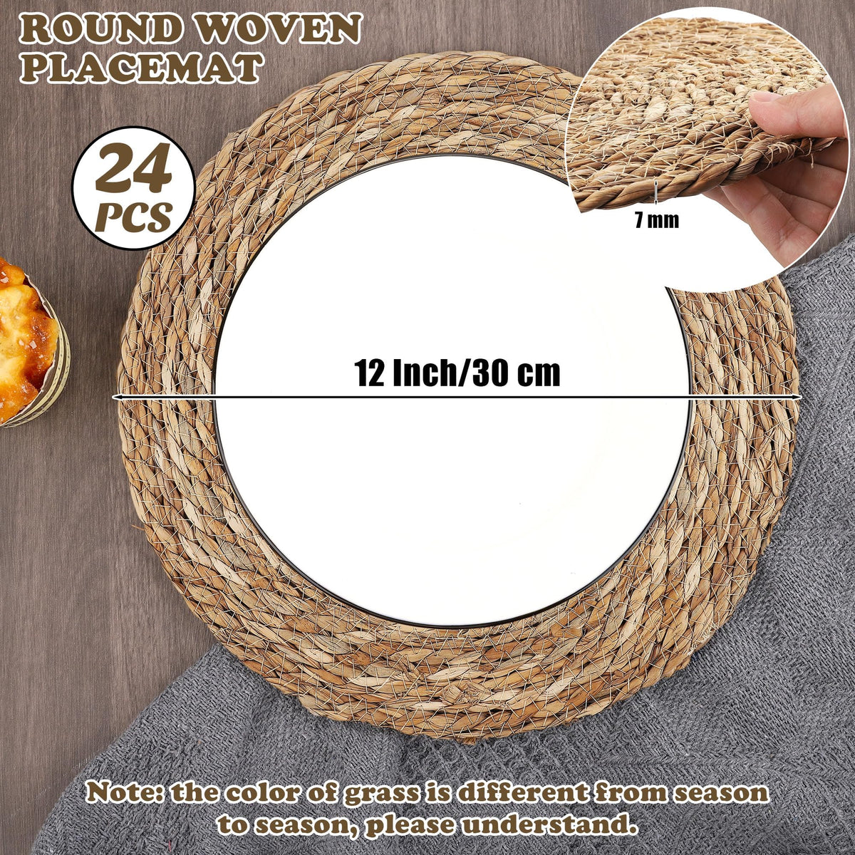 Kochorie natural handwoven placemats add Boho charm and durable dining protection.