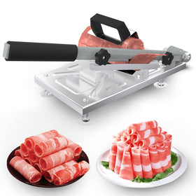 Koconic stainless steel food slicer slices beef for quick home meals.